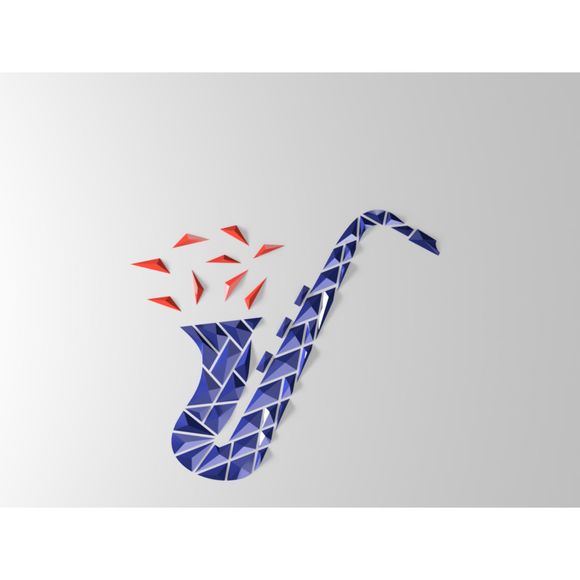 DGEmily Geometric Saxphone Wall Art | Large-Scale Wall Decor | Custom Sizes!! - Picture 3 of 9